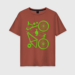Женская футболка оверсайз Детали велосипеда