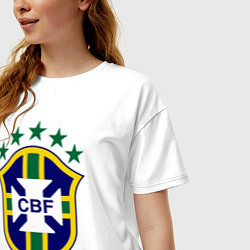 Футболка оверсайз женская Brasil CBF, цвет: белый — фото 2