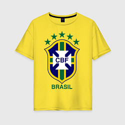 Футболка оверсайз женская Brasil CBF, цвет: желтый