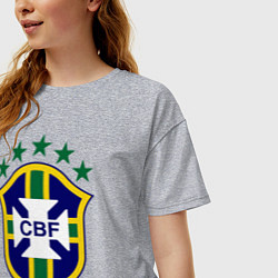 Футболка оверсайз женская Brasil CBF, цвет: меланж — фото 2