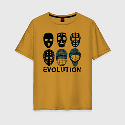 Женская футболка оверсайз Эволюция вратарских масок