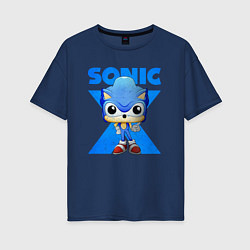 Футболка оверсайз женская Funko pop Sonic, цвет: тёмно-синий