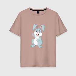 Женская футболка оверсайз Привет от кролика