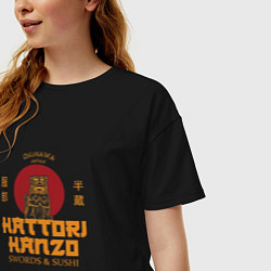 Футболка оверсайз женская Hattori hanzo убить билла, цвет: черный — фото 2