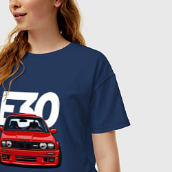 Футболка оверсайз женская BMW E30, цвет: тёмно-синий — фото 2