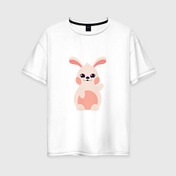 Женская футболка оверсайз Pink Bunny