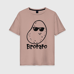 Женская футболка оверсайз Brotato art