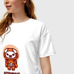 Футболка оверсайз женская Кролик астронавт, цвет: белый — фото 2
