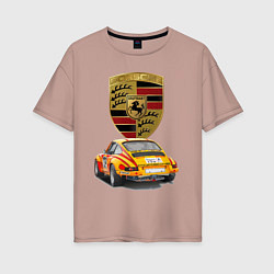 Женская футболка оверсайз Porsche - Motorsport - racing team