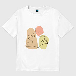 Футболка оверсайз женская Кленовый лист минимализм, цвет: белый