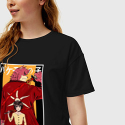 Футболка оверсайз женская Kumatetsu and Ren art, цвет: черный — фото 2