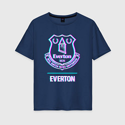 Женская футболка оверсайз Everton FC в стиле glitch