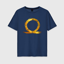 Женская футболка оверсайз Golden logo GoW Ragnarok