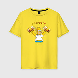 Футболка оверсайз женская Homer & Beer, цвет: желтый