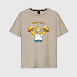 Женская футболка оверсайз Homer & Beer