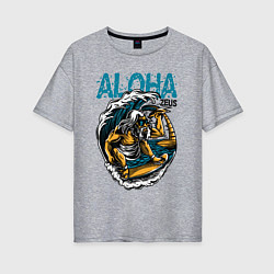 Женская футболка оверсайз Зевс серфингист