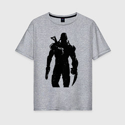 Женская футболка оверсайз Mass Effect N7 - Warrior