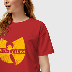 Футболка оверсайз женская Wu scratches logo, цвет: красный — фото 2