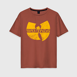 Женская футболка оверсайз Wu scratches logo