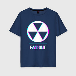 Женская футболка оверсайз Fallout в стиле glitch и баги графики