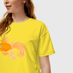 Футболка оверсайз женская Золотая рыбка, цвет: желтый — фото 2