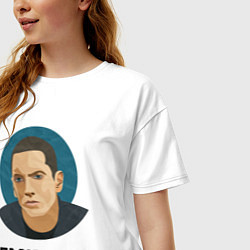 Футболка оверсайз женская Eminem поп-арт, цвет: белый — фото 2