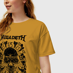 Футболка оверсайз женская Megadeth Thirteen, цвет: горчичный — фото 2