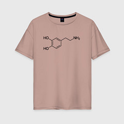 Футболка оверсайз женская Дофаминчик, цвет: пыльно-розовый