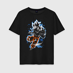 Футболка оверсайз женская Dragon Ball - Son Goku - neon, цвет: черный