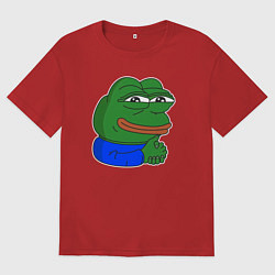 Женская футболка оверсайз Лягушонок Пепе хитрый