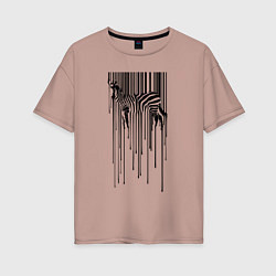 Женская футболка оверсайз Зебра - штрих код