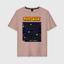 Футболка оверсайз женская Pac-Man на ZX-Spectrum, цвет: пыльно-розовый