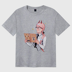 Женская футболка оверсайз Пауэр читает книгу