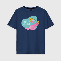 Женская футболка оверсайз Фламинго - Flaamingos