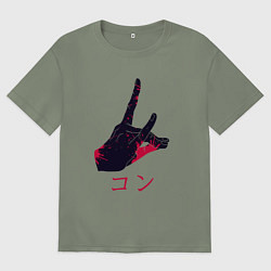 Футболка оверсайз женская Аки Хаякава - Кон, цвет: авокадо