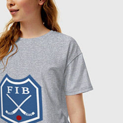 Футболка оверсайз женская Хоккей с мячом - лого, цвет: меланж — фото 2