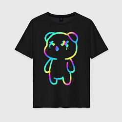 Женская футболка оверсайз Cool neon bear
