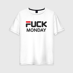 Футболка оверсайз женская Fuck monday, anti-brand, fila, цвет: белый