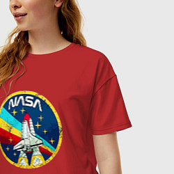 Футболка оверсайз женская NASA - emblem - USA, цвет: красный — фото 2