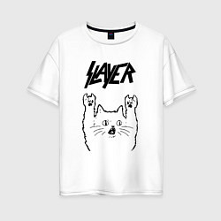 Женская футболка оверсайз Slayer - rock cat