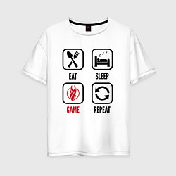 Женская футболка оверсайз Eat - sleep - Dead Space - repeat