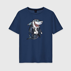 Женская футболка оверсайз Офисная акула