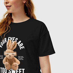 Футболка оверсайз женская Bunny censored, цвет: черный — фото 2