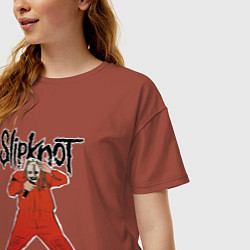 Футболка оверсайз женская Slipknot fan art, цвет: кирпичный — фото 2