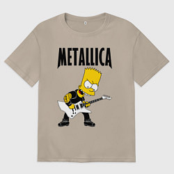 Женская футболка оверсайз Металлика Барт Симпсон