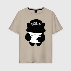 Женская футболка оверсайз Борзый пандёныш из Бруклина
