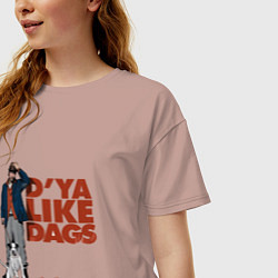 Футболка оверсайз женская Snatch: D'ya Like Dags, цвет: пыльно-розовый — фото 2