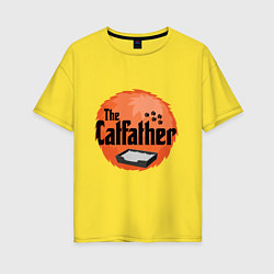 Футболка оверсайз женская Cat father, цвет: желтый