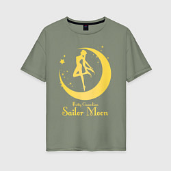 Футболка оверсайз женская Sailor Moon gold, цвет: авокадо