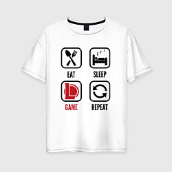 Женская футболка оверсайз Eat - sleep - League of Legends - repeat